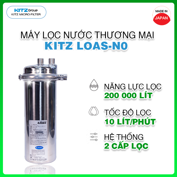 Máy Lọc Nước Nhật Bản KITZ LOAS-N0 (Loại thương mại - công suất 200.000 lít - Made in Japan) - Hàng chính hãng