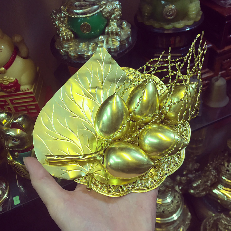 Bộ đĩa trầu cau bằng đồng