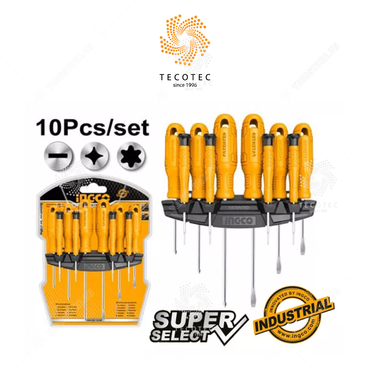Bộ 10 tua vít đa năng INGCO HKSD1058