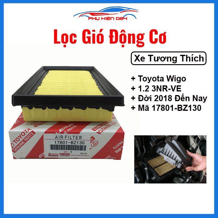 Lọc gió động cơ ô tô Toyota Wigo 1.2 3NR-VE Đời 2018 Đến Nay Mã 17801-BZ130