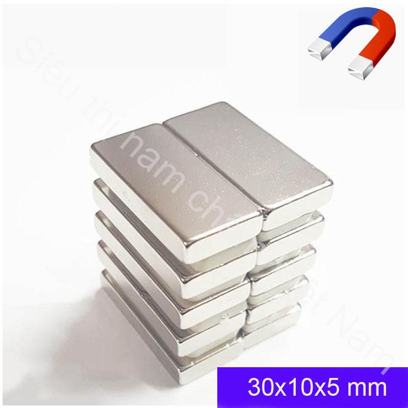 Nam châm hình chữ nhật kích thước 30x10x5mm, nam châm siêu từ tính