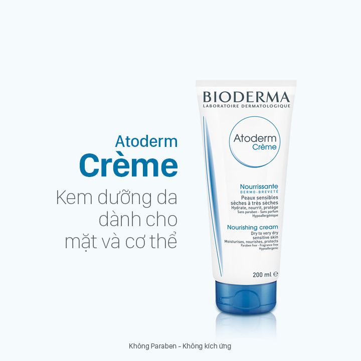 Kem dưỡng ẩm, phục hồi dành cho da khô nhạy cảm BIODERMA Atoderm Crème 200ml (Cho da khô đến da rất khô)