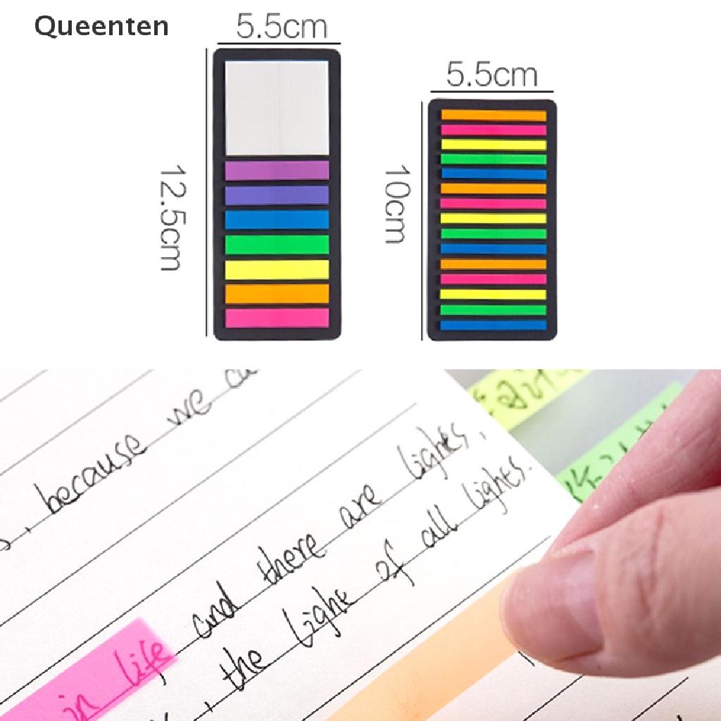 Queenten 160/300pcs Color Transparent Fluorescent Index Tabs Flags Sticky Note Stationery QT