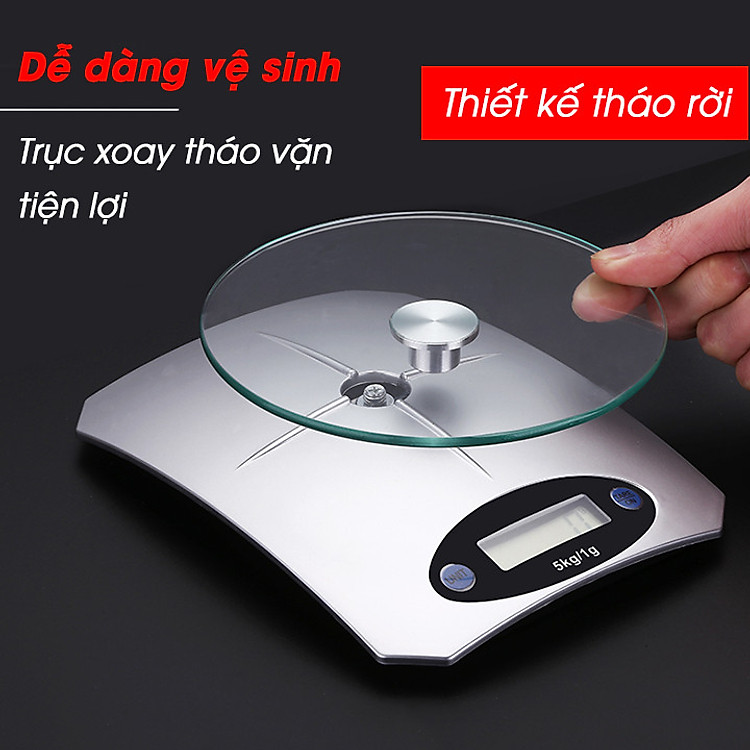Cân Tiểu Ly Nhà Bếp 5Kg Mặt Kính Cường Lực Sang Trọng