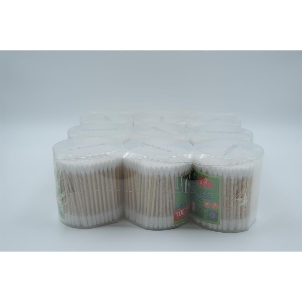 Tăm Bông Vệ Sinh NOVA Baby Hộp Vát Size L Thân Trúc – Combo 12 Hộp x 200 Que (TB01-516), Đầu Bông Mịn, An Toàn Cho Bé