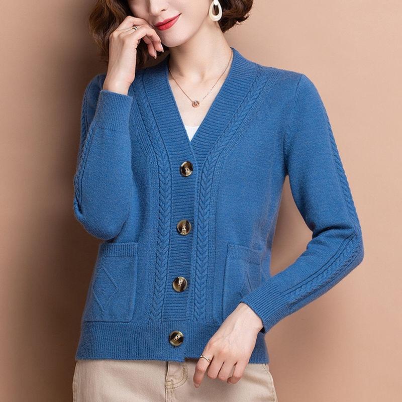 Áo khoác len cardigan nữ chất len dệt kim mềm mịn co giãn trẻ trung mùa thu đông mã VAA0462