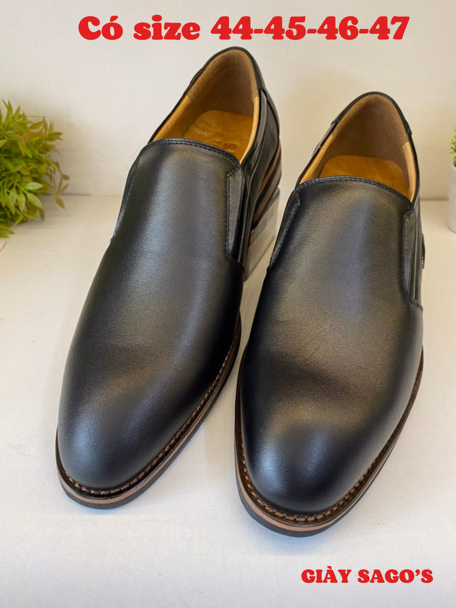 Giày Tây Nam TB07 Size 44-45-46-47 Giày Công Sở Bigsize Da Bò Thật Nềm Êm Chân Giày SAGO’S Bảo Hành 12 Tháng