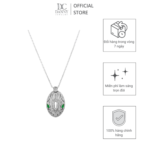 Dây Chuyền Có Mặt Danny Jewelry Bạc 925 Xi Rhodium Biểu Tượng Đầu Rắn Đính Đá CZ &amp; Zircon DM001TNK