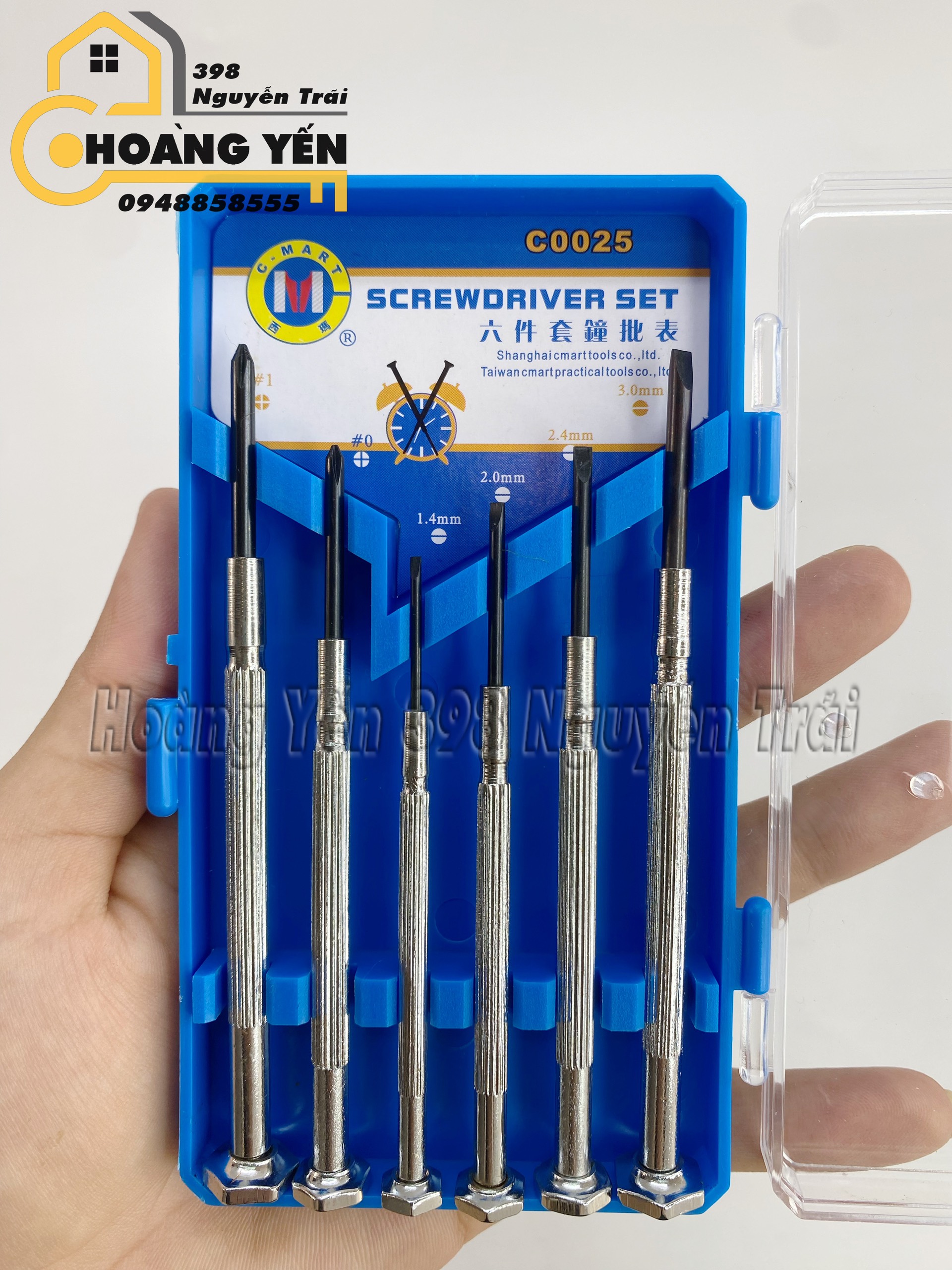 Bộ tua vít sửa đồng hồ, Bộ tua vít sửa điện thoai, bộ tua vít vặn chi tiết nhỏ 6 cái C-Mart C0025