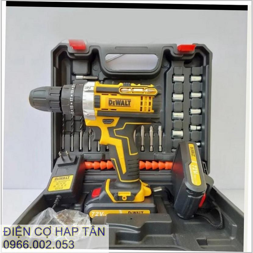 Máy khoan pin 72v dwalt bộ kèm 24 phụ kiện 3 chức năng