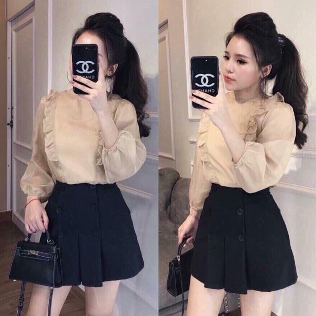 Set giả váy nút áo bèo