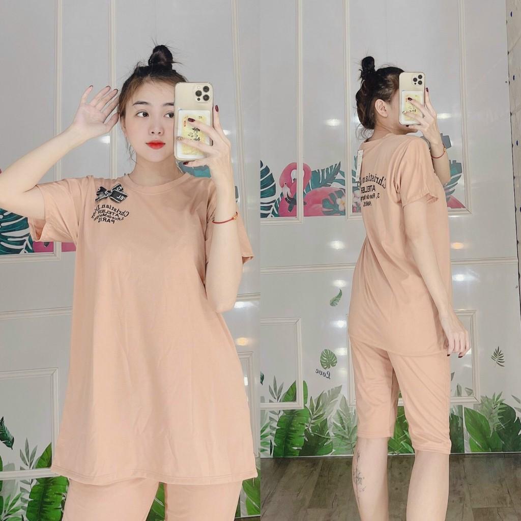 SET ĐỒ BỘ THUN NỮ,THIẾT KẾ HỌA TIẾT XINH XẮN,CHẤT LIỆU VÃI CO GIẢN 4C LANA FASHION