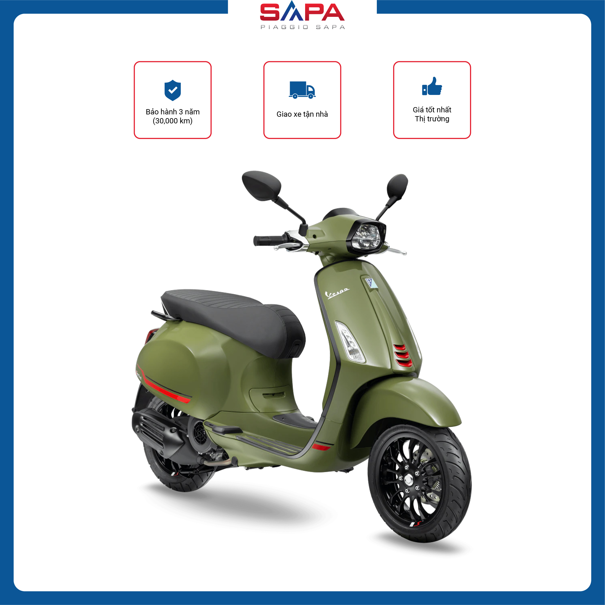 Xe Tay Ga Vespa Sprint S 150 Green Tenace