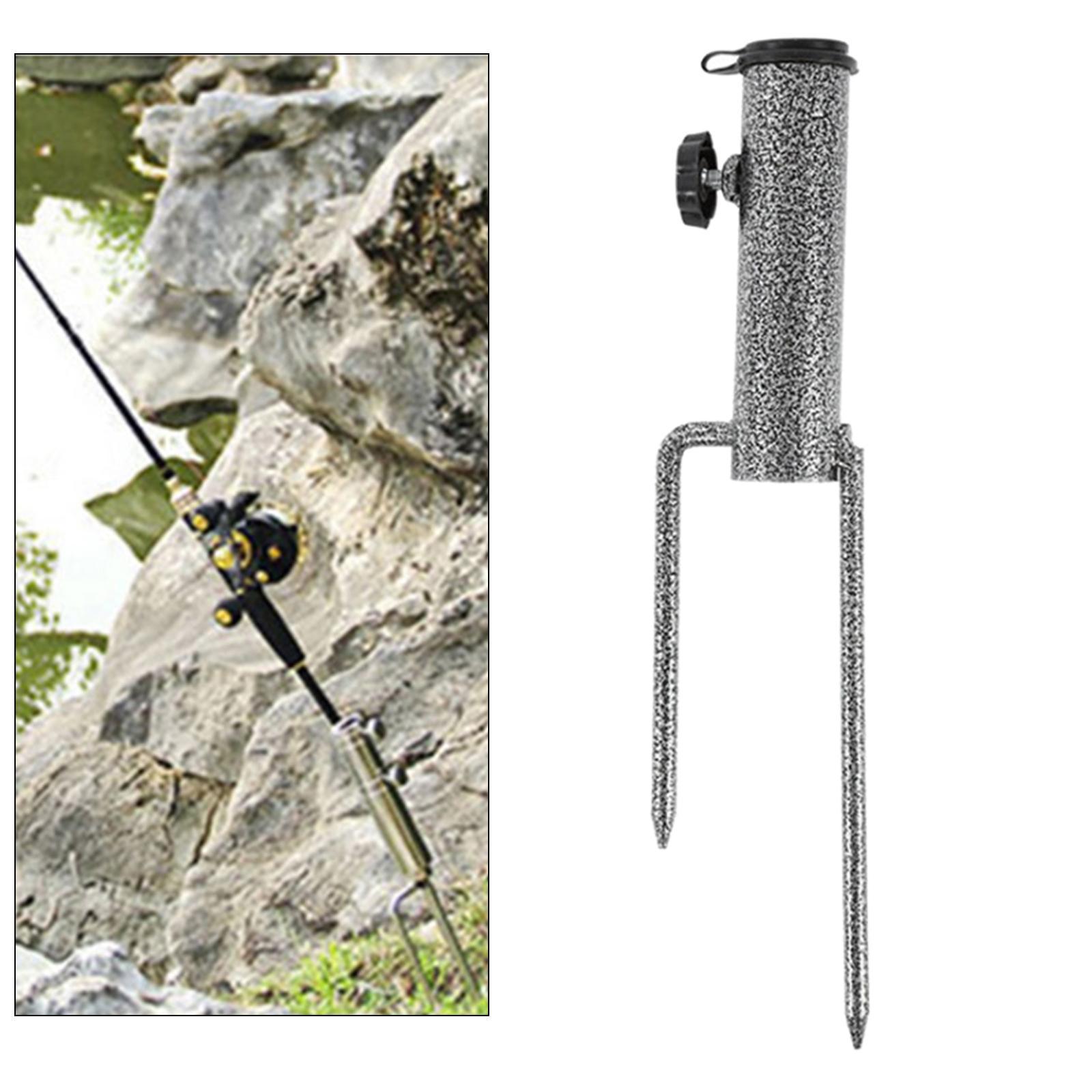 Parasol Umbrella Base Stand Outdoor Garden Metal Parasol Holder w/ 2 Forks