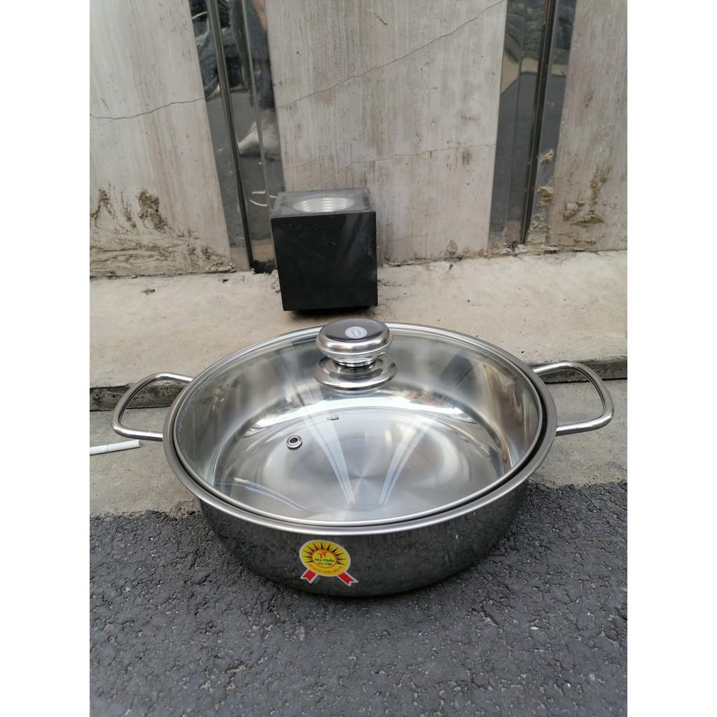 NỒI LẨU INOX NẮP KIẾNG SIZE 26 CM