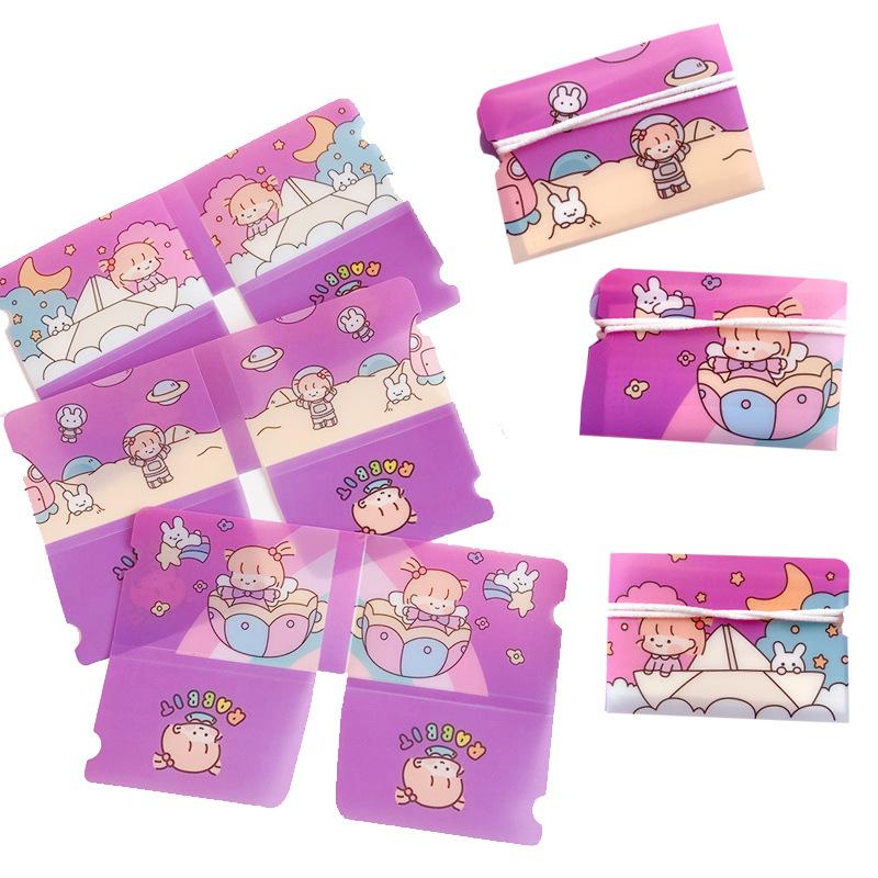 1 kẹp đựng khẩu trang chống bụi xếp gọn in hoạt hình