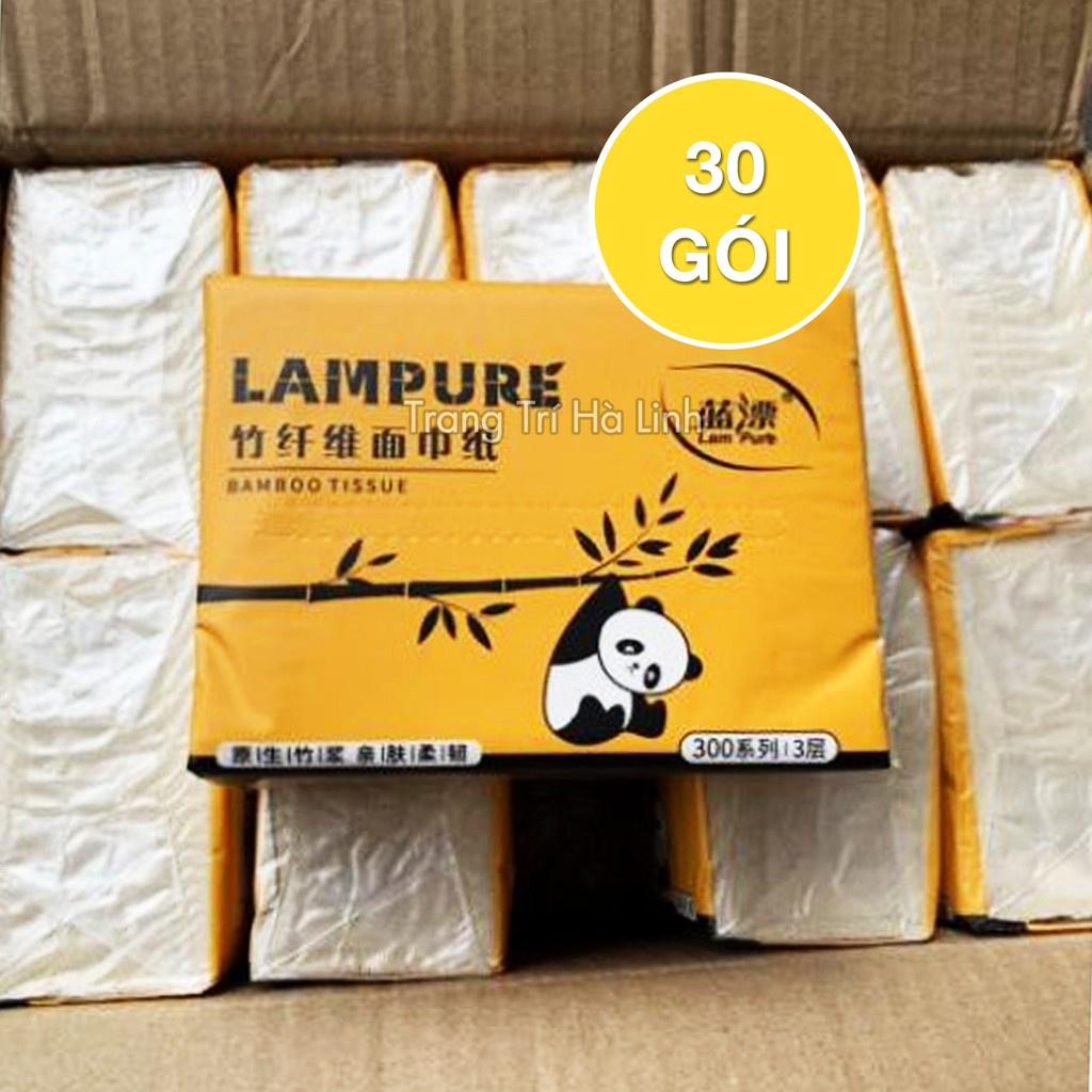 Free Ship - Thùng 30 gói giấy ăn gấu trúc lampure giấy 3 lớp cao cấp siêu dai, siêu mịn.