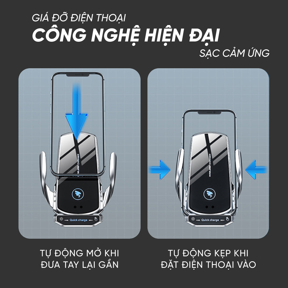 Giá Đỡ Điện Thoại Trên Ô Tô Kết Hợp Sạc Cảm Ứng Thông Minh A18