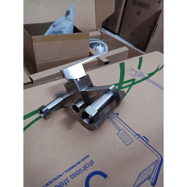 BỘ SEN CÂY TẮM ĐỨNG NÓNG LẠNH VUÔNG INOX SUS 304 CAO CẤP SC01