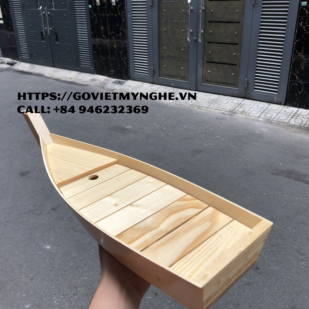 Khay thuyền gỗ đựng sushi - khay gỗ thuyền đựng sashimi thuyền gỗ sushi - Gỗ thông
