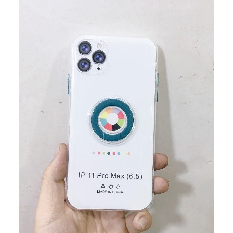 Ốp lưng dẻo trong suốt kèm iring màu, nút màu dành cho Iphone 7plus/8plus/x/xs/xsmax/11/11promax, 12promax