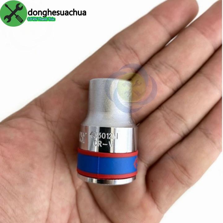 Tuýp 12mm 1/2 Kingtony 433012M 12 cạnh màu trắng dài 38mm