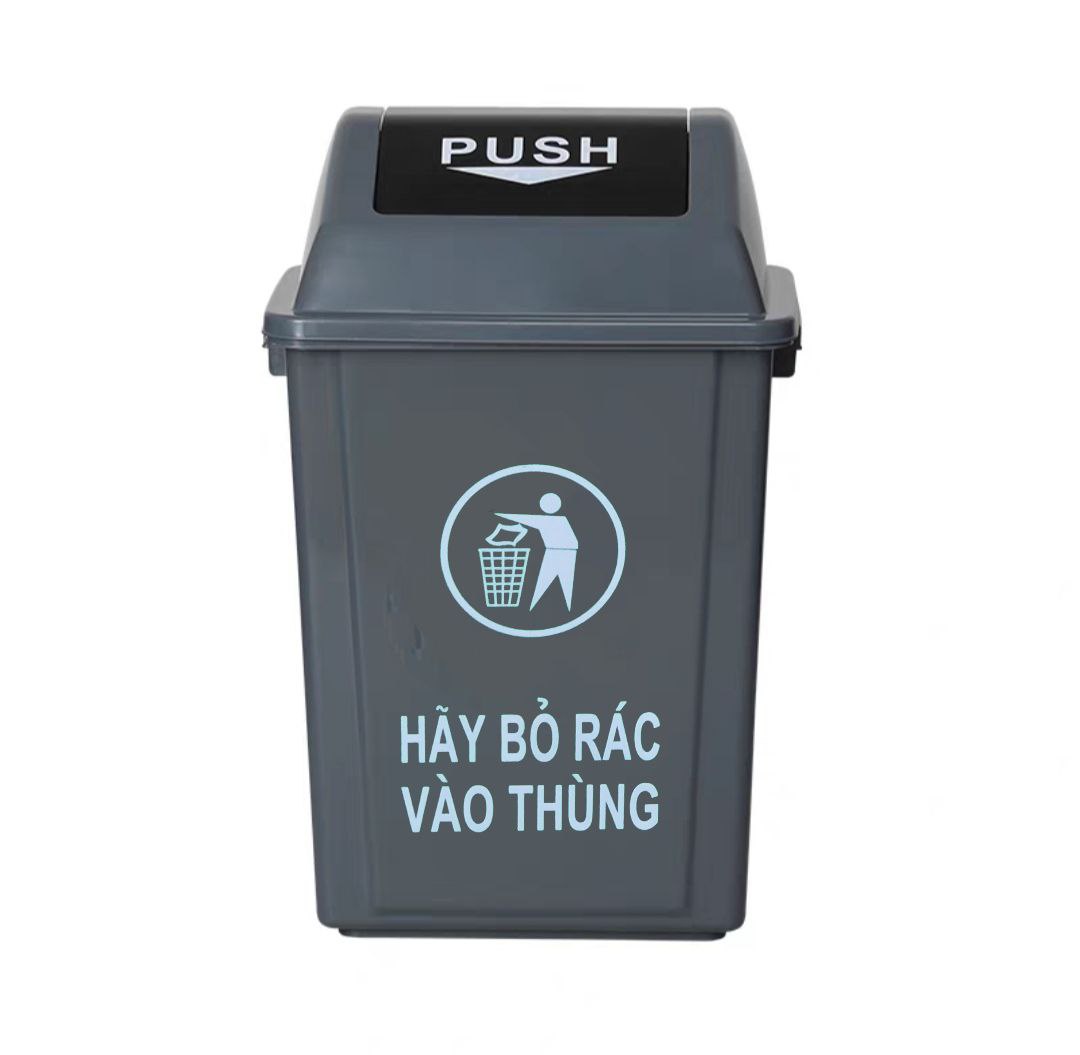 Thùng Rác nắp lật 60L nhựa HDPE cao cấp – Thùng rác lật công nghiệp 60L bền bỉ, chịu lực tốt, chống va đập và ăn mòn hóa chất