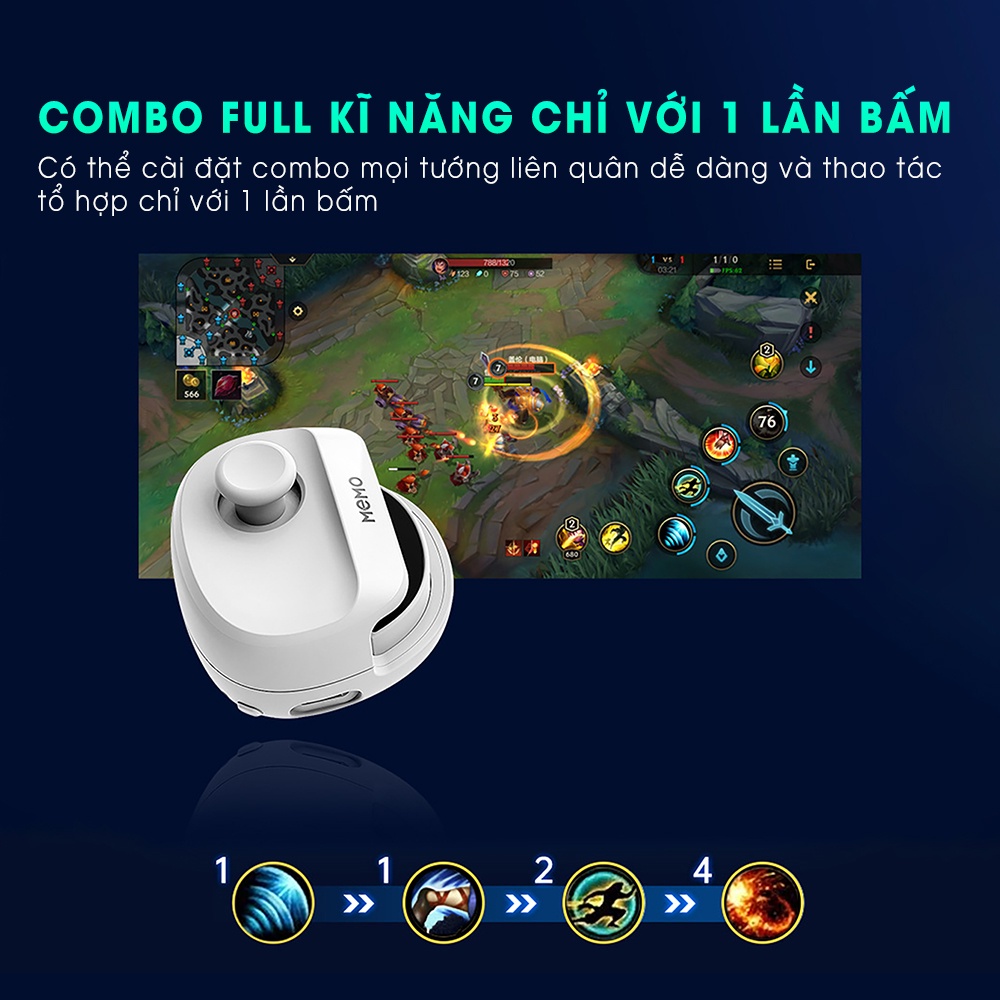 Tay cầm chơi game đện thoại MEMO MB01 - Joystick macro combo tổ hợp phím ghìm tâm auto tap, kết nối bluetooth mượt mà - Hàng nhập khẩu