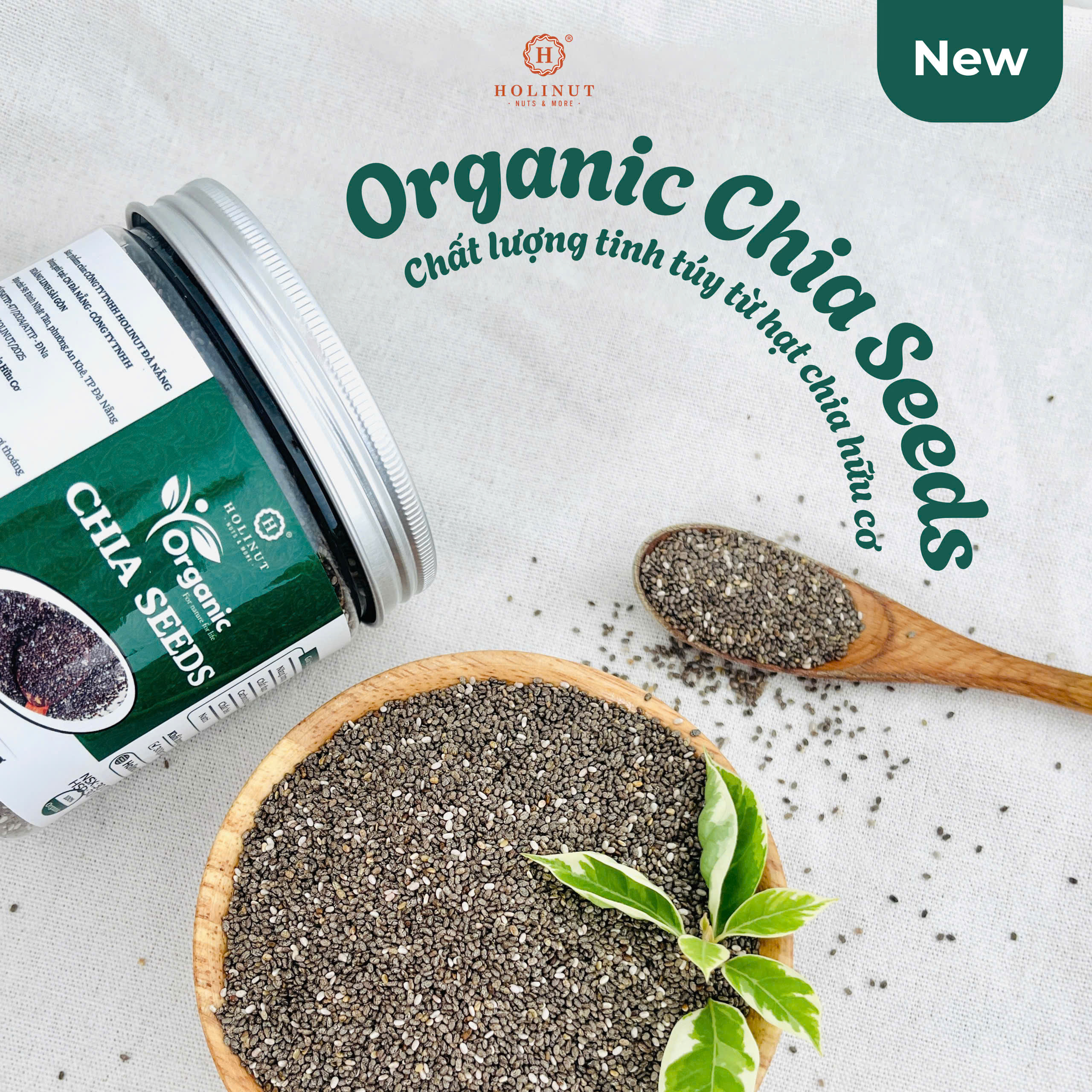 Hạt Chia Hữu Cơ - Organic Chia Seeds/ Thương hiệu Holinut
