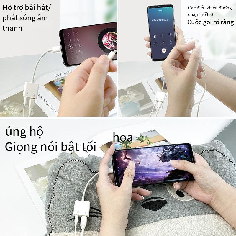 Đảm bảo chất lượng phù hợp với tai nghe sạc điện thoại di động Android bộ chuyển đổi cuộc gọi hai trong một bộ chuyển đổi typec cáp bộ chuyển đổi âm thanh 3.5