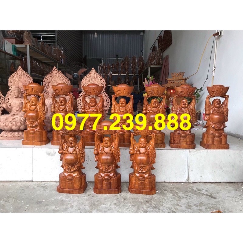 Tượng di lặc bằng gỗ hương 60cm