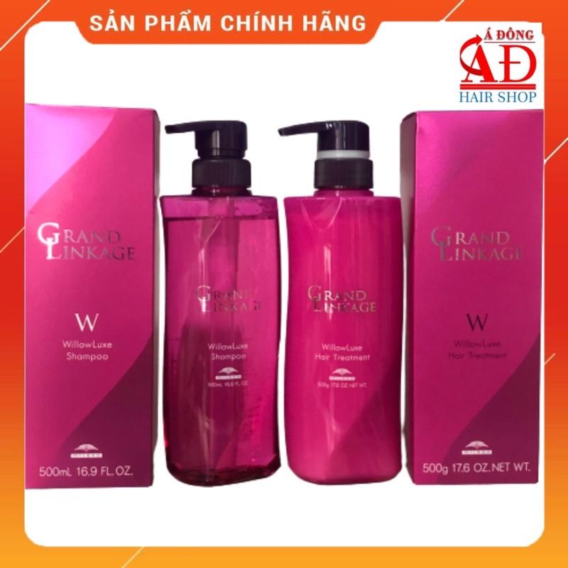 [+Tặng mũ trùm] DẦU GỘI XẢ MILBON GRAND LINKAGE WILLOW LUXE W SIÊU MƯỢT CHO TÓC THƯỜNG 500ML (NHẬT BẢN)