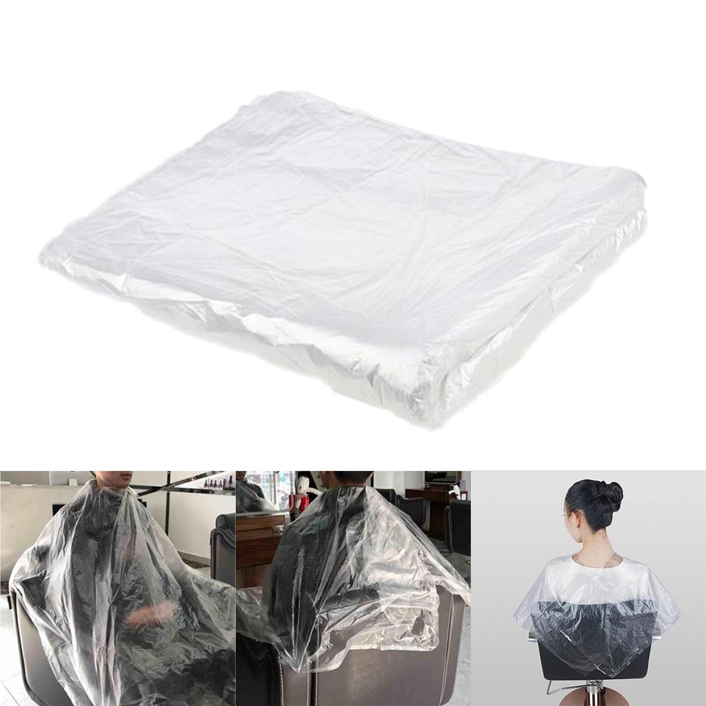 100x Disposable Hair Cutting Cape Unisex Barber Shop Capes Transparent