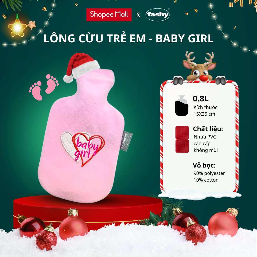 Túi chườm nóng lạnh Fashy Đức dòng bọc lông cừu dành cho trẻ em - Màu hồng