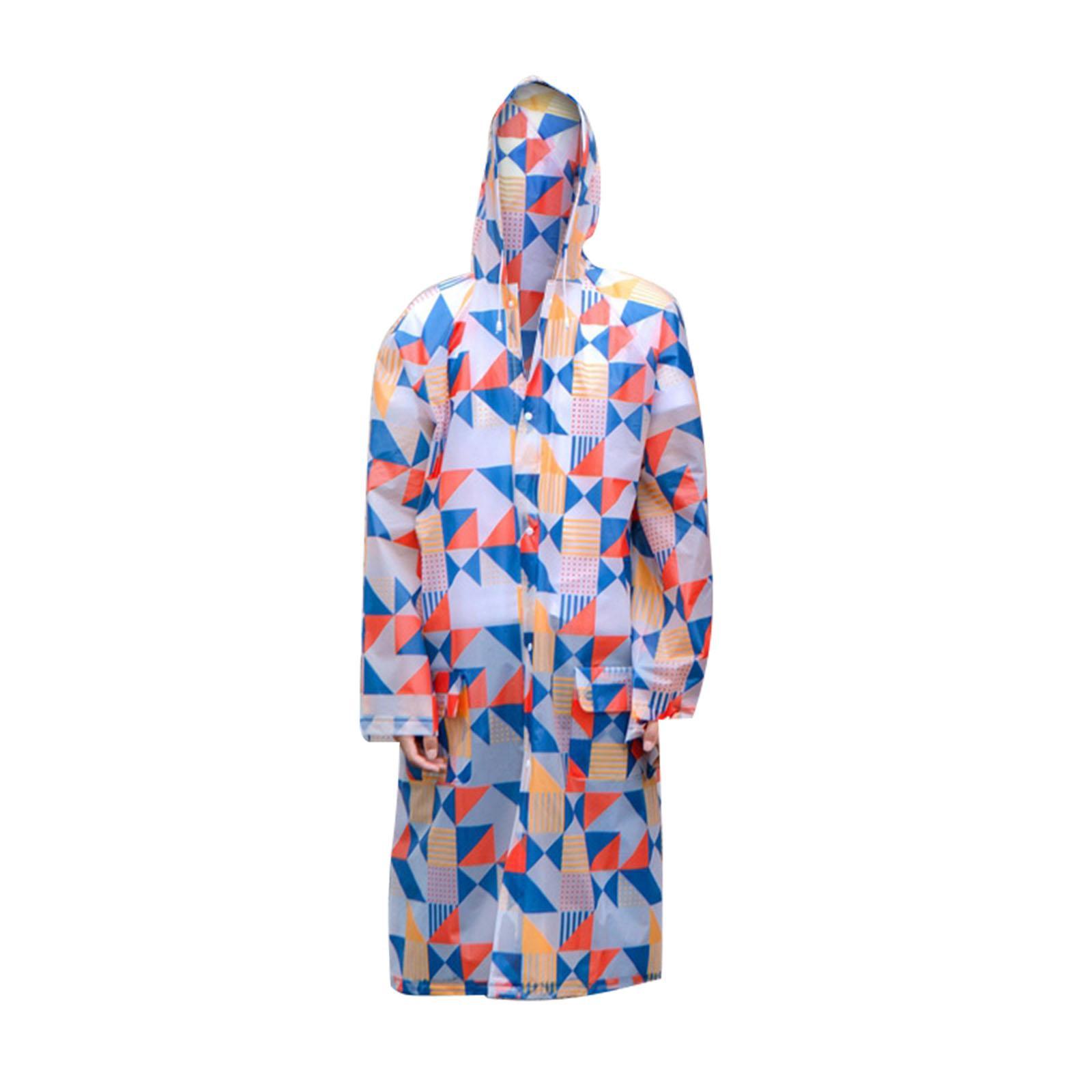 Reusable Raincoat Rain Coats Poncho with Hoods Hiking Running Rainwear M