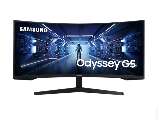 Màn Hình Cong Gaming Samsung LC34G55TWWEXXV 165Hz / 1ms / DP 1.4 / HDMI / Jack Audio 3.5 / Freesync ) - Hàng Chính Hãng