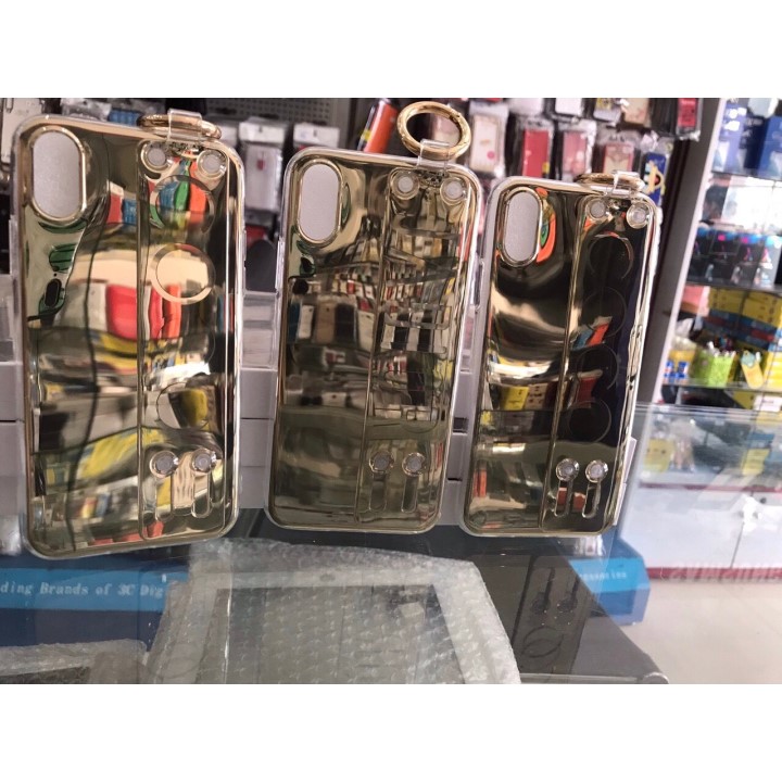 Ốp lưng cho iPhone 6 Plus, 7 Plus tráng gương có quai cầm
