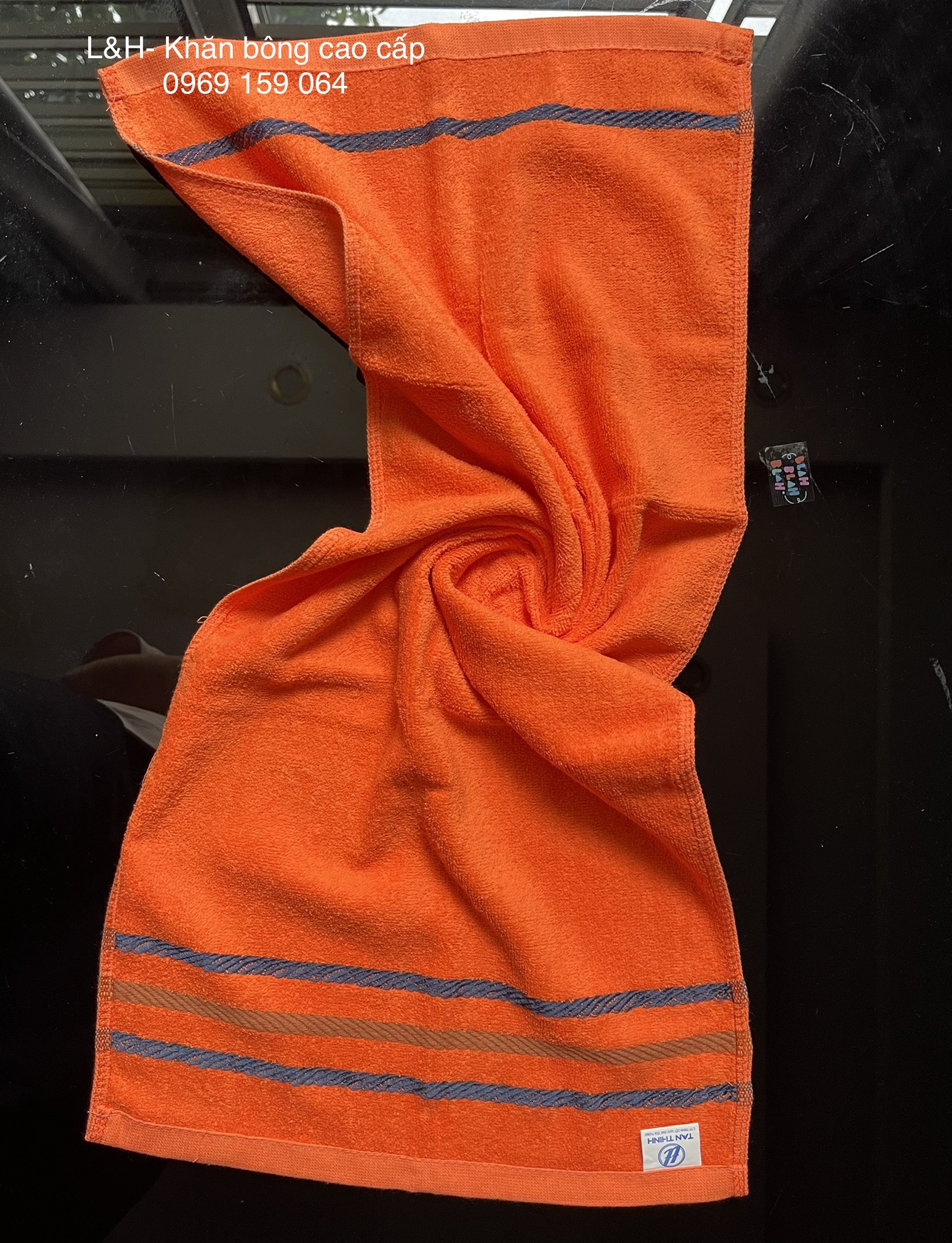 Khăn lau đầu, lau tóc, sợi cotton, 3 dí, KT 34*80cm