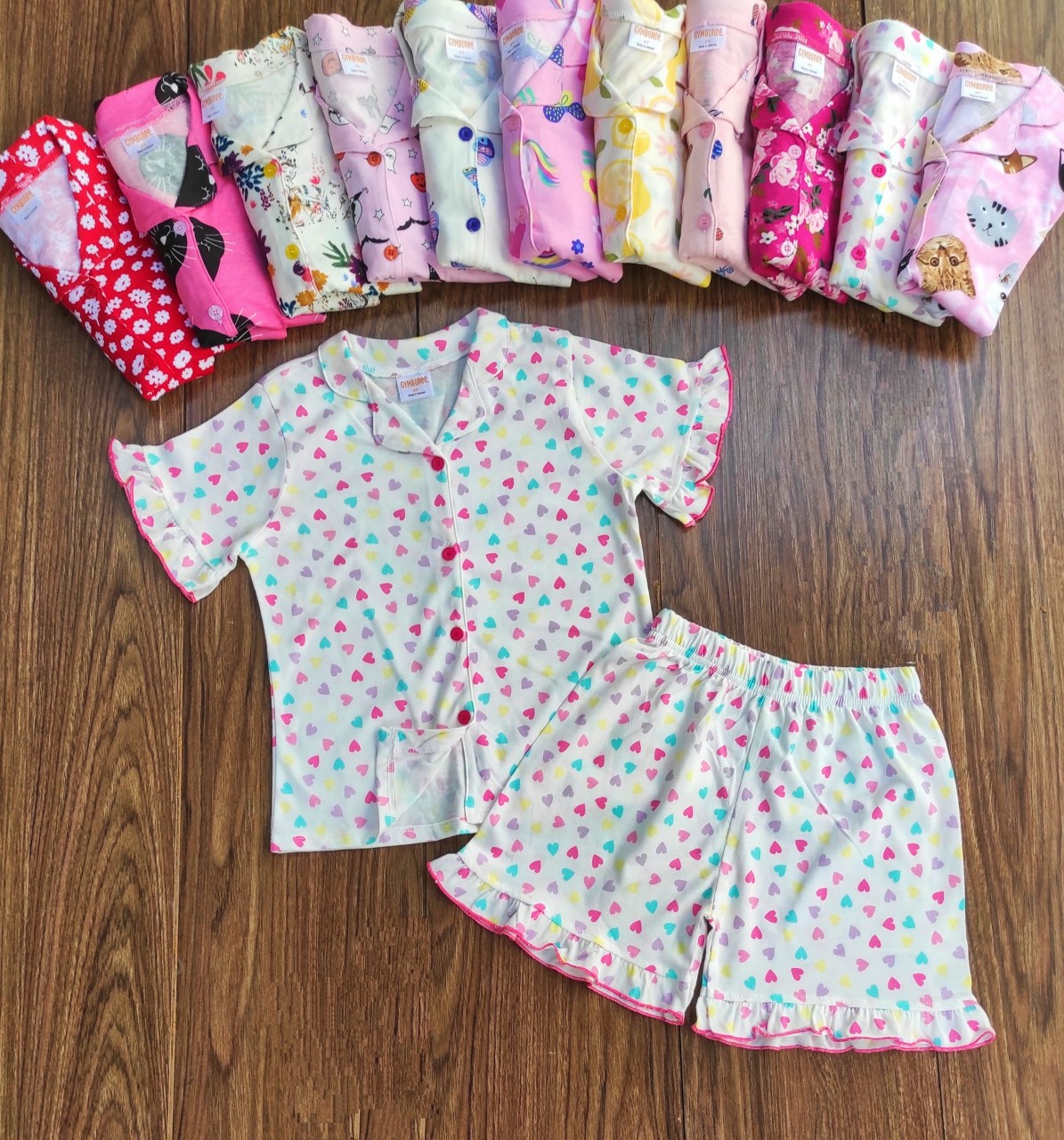 Đồ bộ bé gái, bộ pijama ngắn tay cho bé gái size 18-35kg chất cotton mềm mát