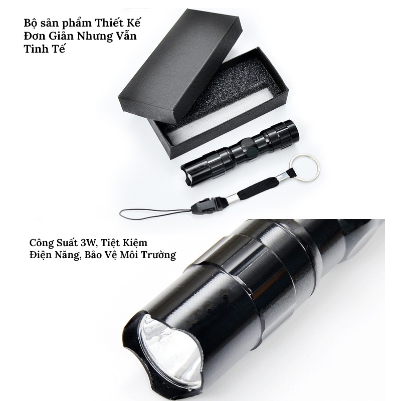 Đèn Pin Cầm Tay Mini Police 3W - Giao màu ngẫu nhiên