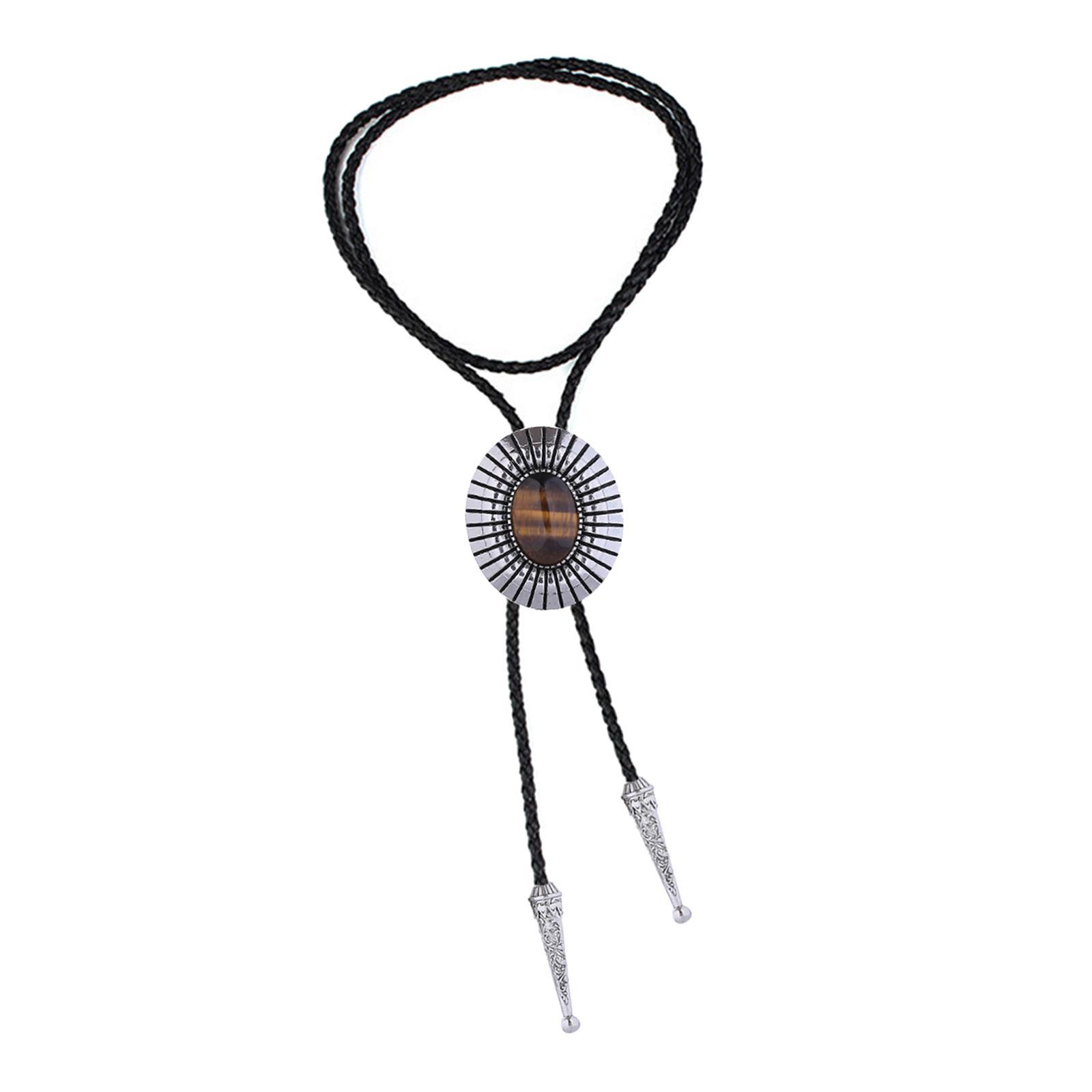 Bolo Tie Necktie PU Leather American Gift Costume Necklace for Men Women