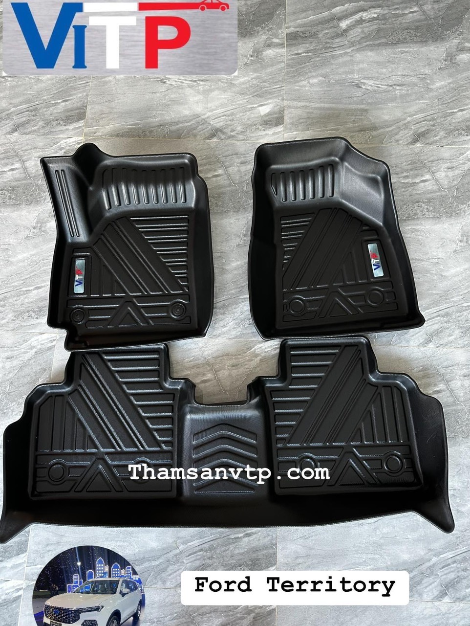 Thảm Sàn ViTP Ford Territory Nhựa Đúc Khuôn Cao Cấp