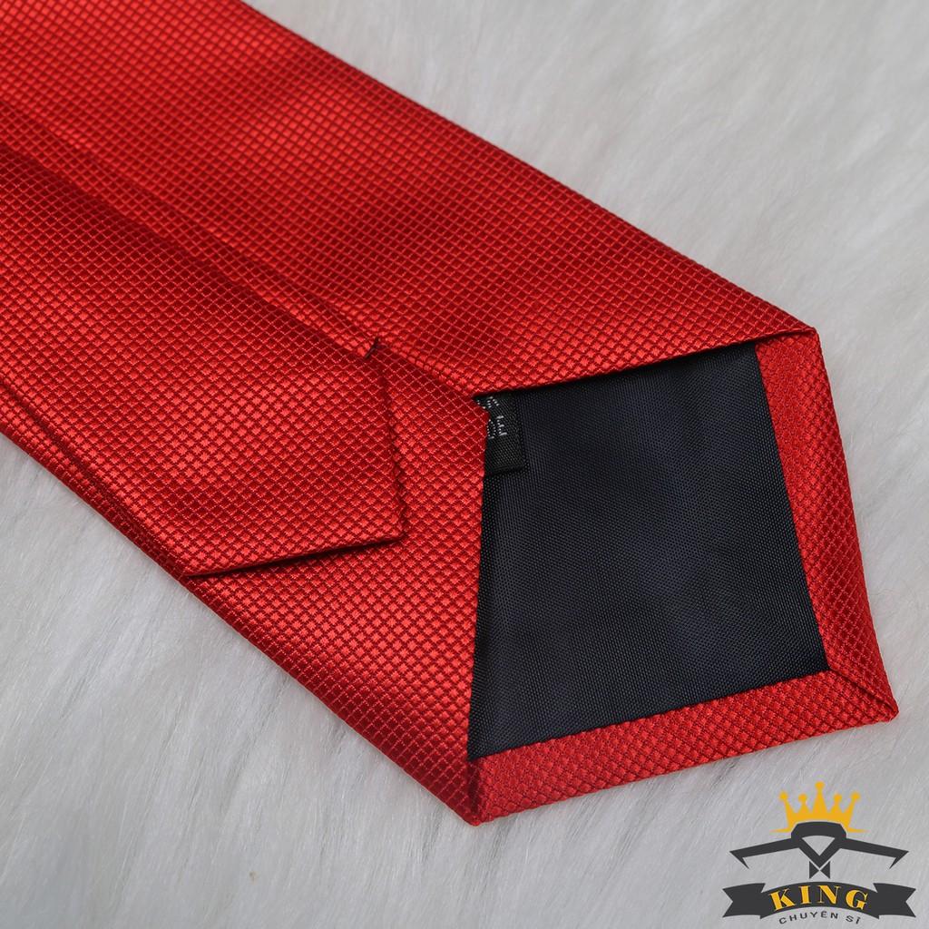 Cà vạt 8cm, Caravat bản to KING Cavat nam cao cấp vải silk lụa 100%, 3 lớp công sở