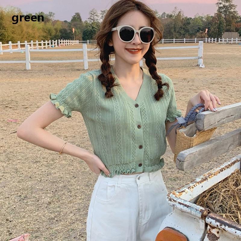 Áo Thun Nữ Ngắn Tay Cổ Chữ V Thời Trang