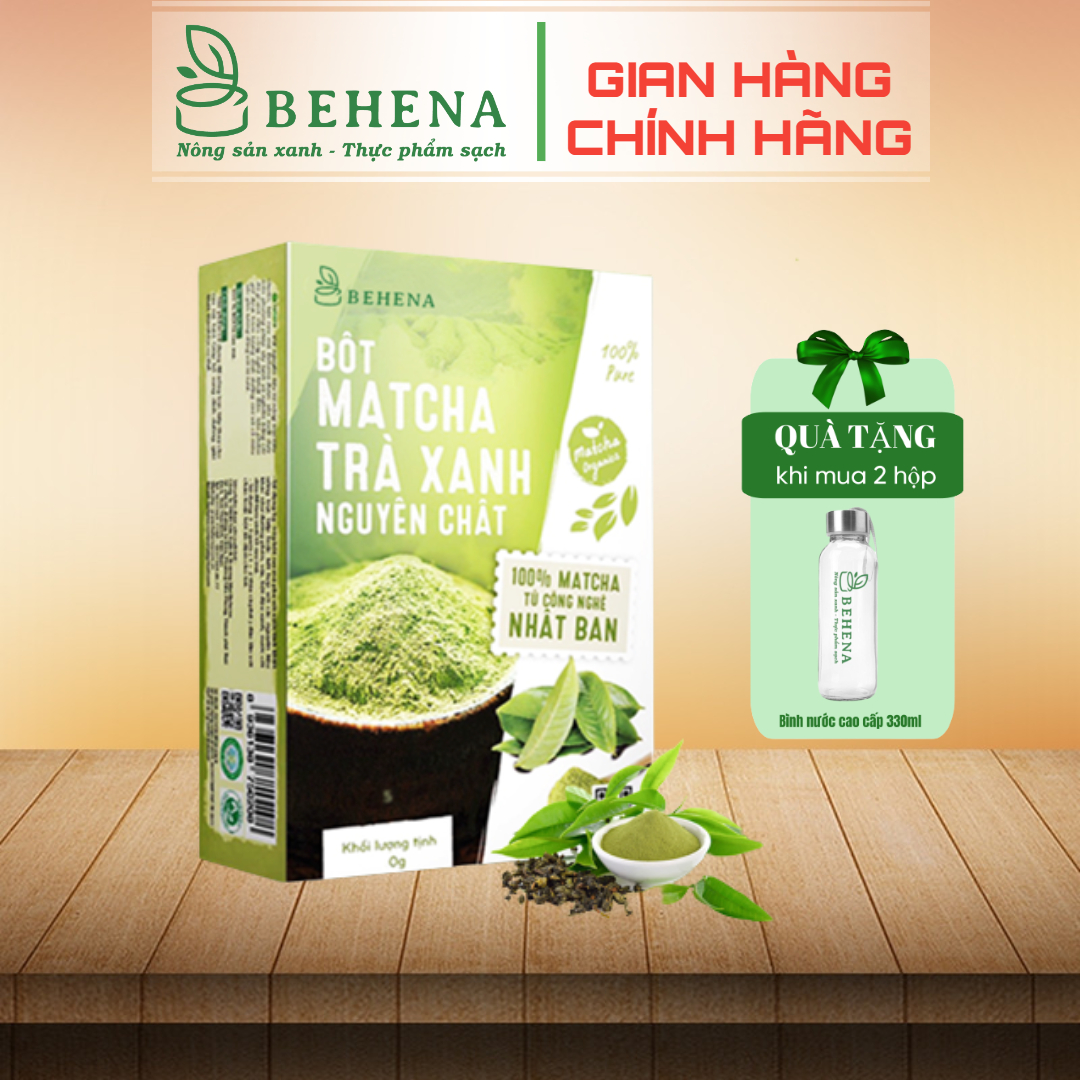 Bột Matcha Trà Xanh Behena - 50g - Nguyên Chất - Công Nghệ Nhật Bản - Màu Xanh Tự Nhiên