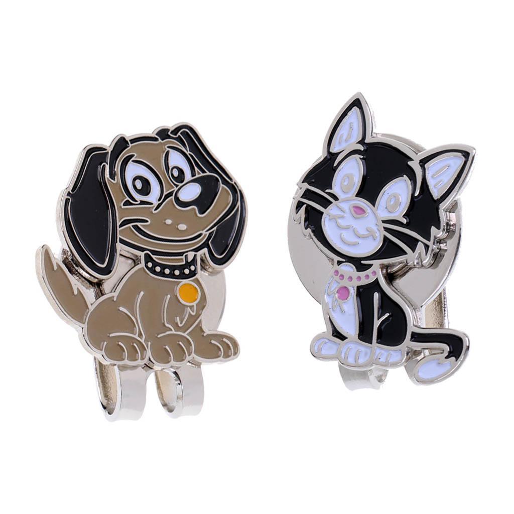 2 Pieces Alloy  Golf Ball Markers With  Hat Clip Golf Gift