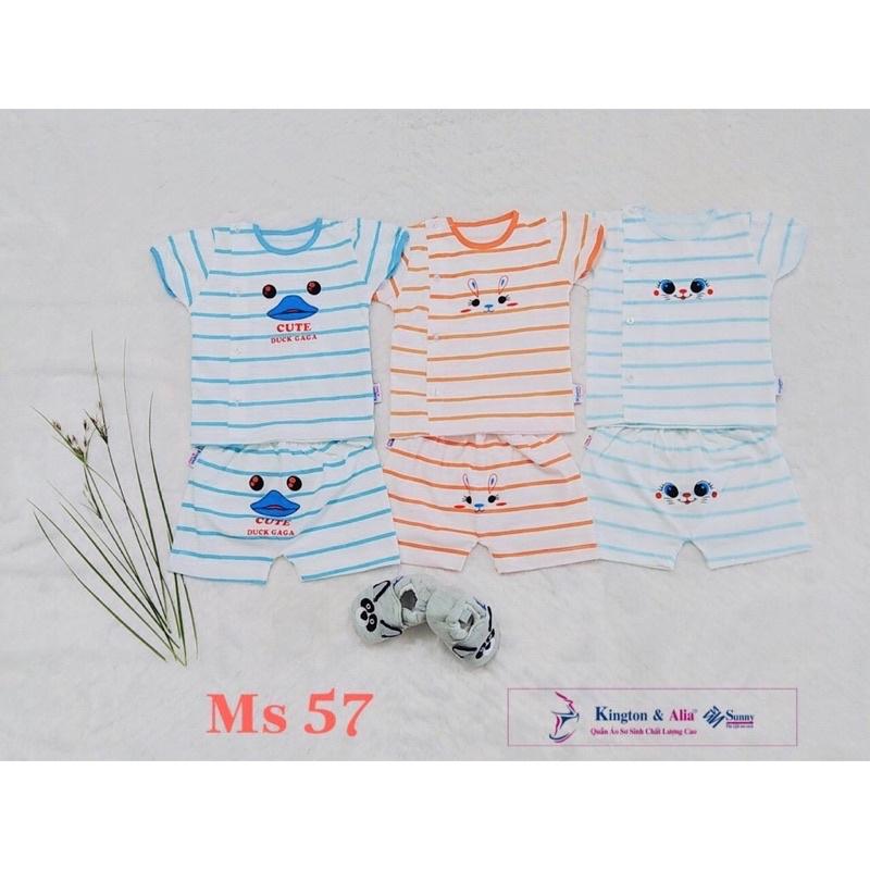 Đồ bộ sơ sinh tay ngắn cho bé, chất 100% cotton mềm mại.
