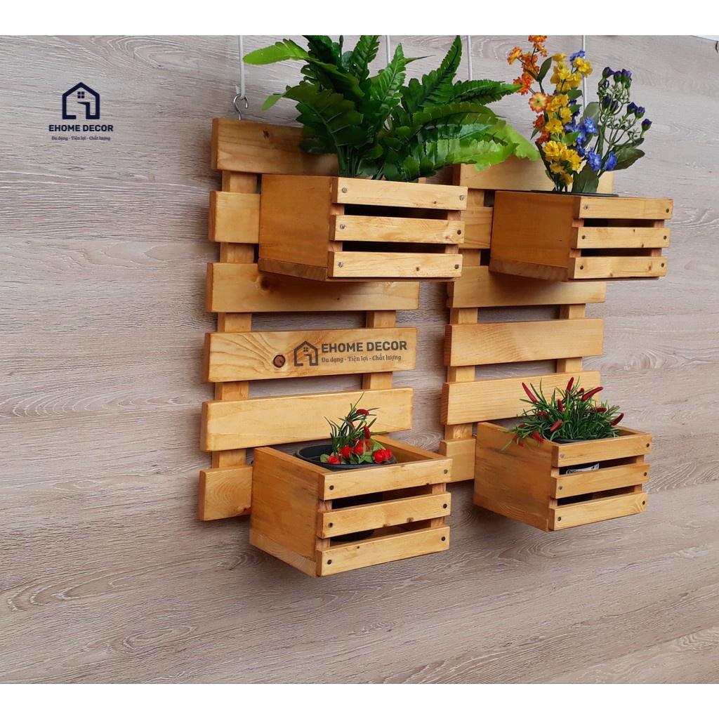 Kệ Gỗ Thịt Gắn Tường Trang Trí Ban Công Chung Cư EHOME DECOR - Miễn Phí Sơn Tông Màu Phù Hợp - G501