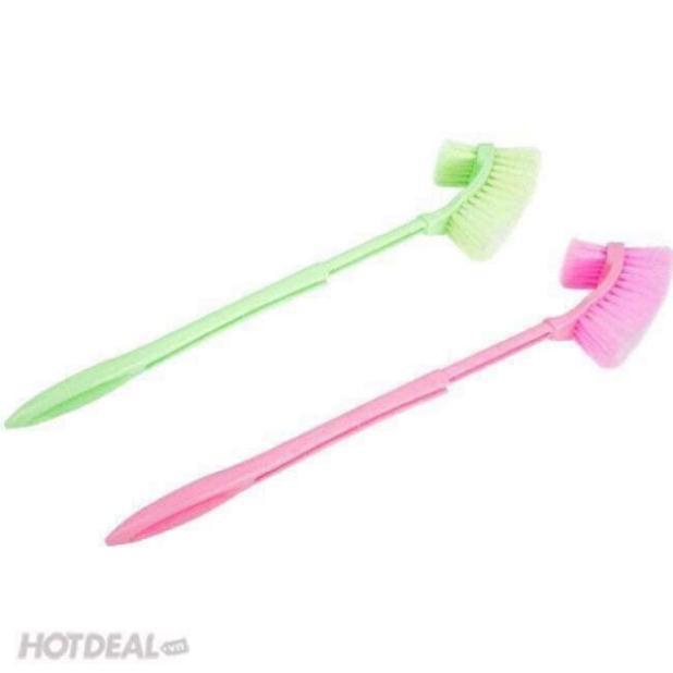 Cây cọ nhà vệ sinh bồn cầu thiết kế gọn nhẹ chà sạch mọi vết bẩn - 2 đầu hình chữ nhật