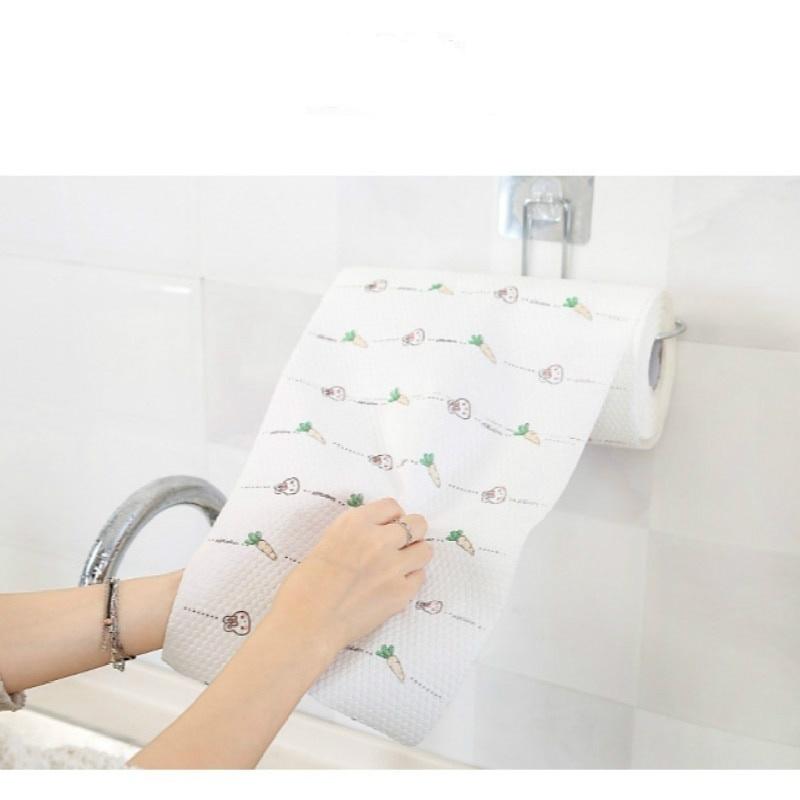 Cuộn giấy khăn lau đa năng 2 mặt siêu thấm dùng cho nhà bếp, lau bảng, oto bằng vải không dệt